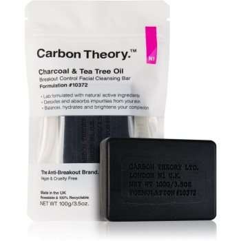 Carbon Theory Charcoal & Tea Tree Oil săpun solid pentru curățare pentru netezirea pielii - imagine 2